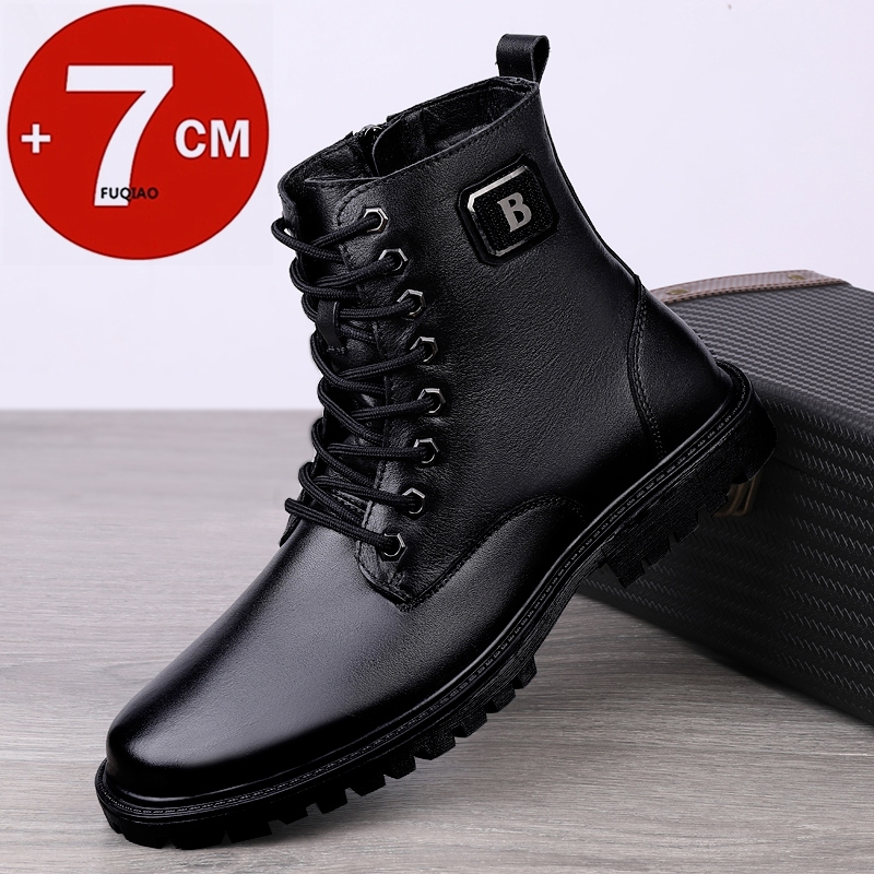 Men'S Shoes Dress Casual - 남성용 천연 가죽 키높이 부츠 겨울용