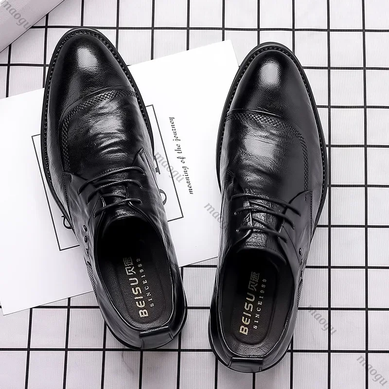 Oxford Brogue Leather - 손으로 만들어진 신발 남자 옥스포드 정품
