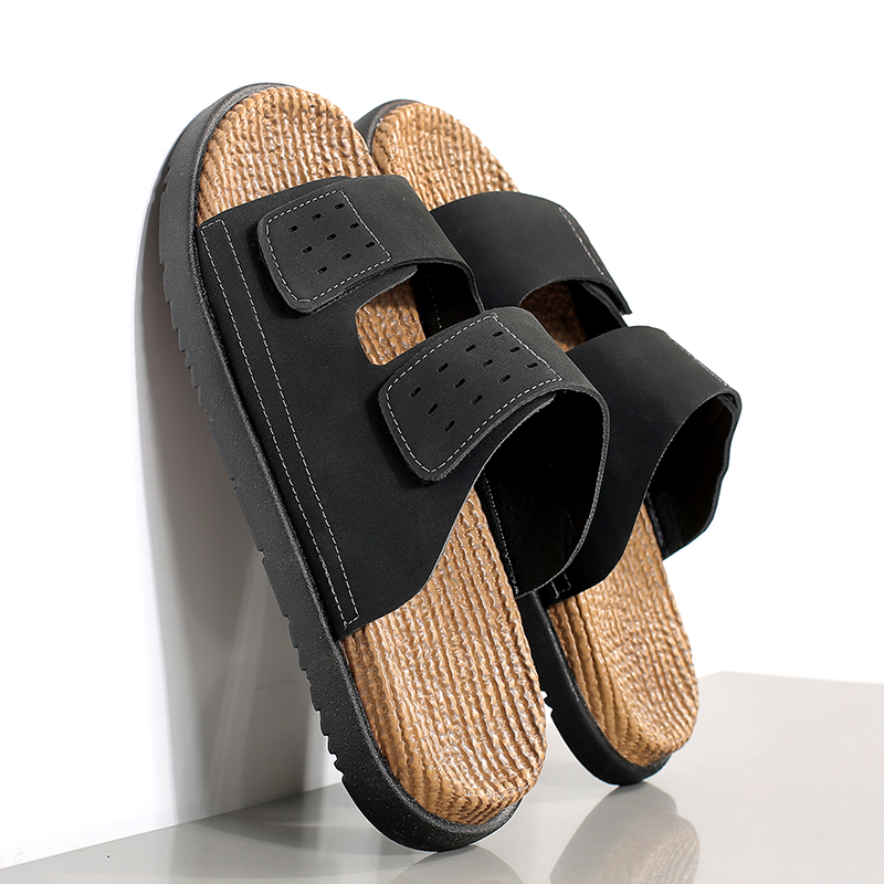 Men'S Shoes Slip On - 디자이너 남성 여름 샌들 천연 가죽