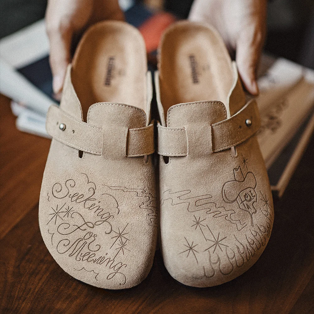 Men Shoes Illustration - 마덴 일러스트 뮬 슈즈 하프 드래그