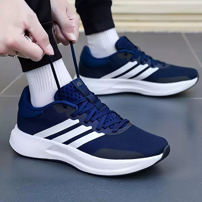 Men Shoes Jd - 아디다스 네이비 블루 쓰리 스트라이프 통기성
