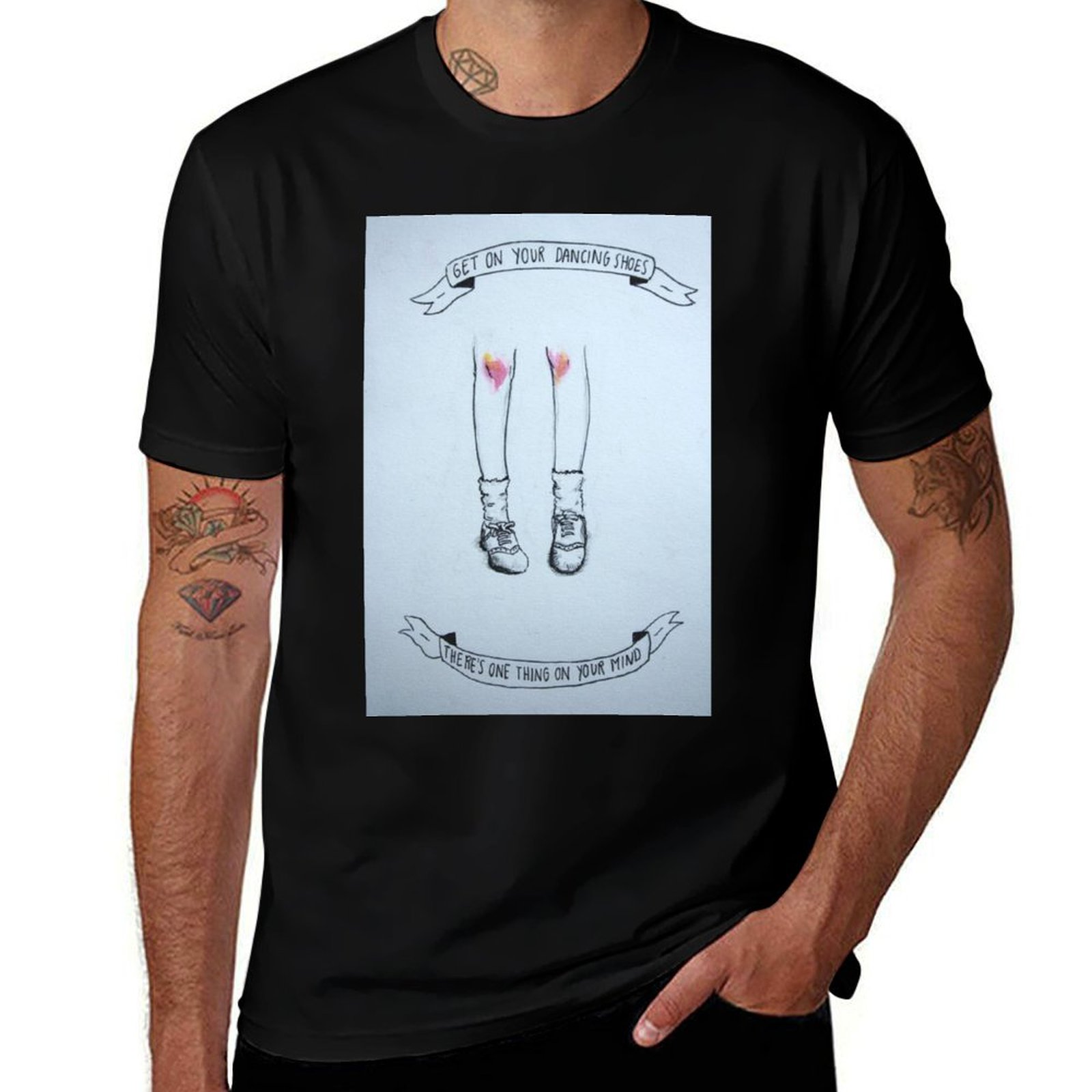 Men Shoes Illustration - Arctic Monkeys Dancing Shoes 일러스트레이션 티셔츠