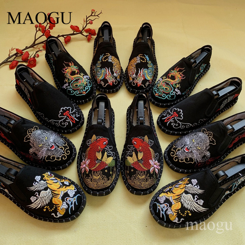 Men'S Shoes Slip On - 유니섹스 중국 스타일 자수 슬립온 신발