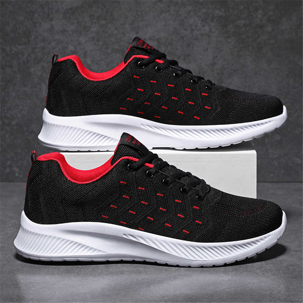 Men Shoes Brands - 블랙 매쉬 캐주얼 스니커즈 남성용 우븐