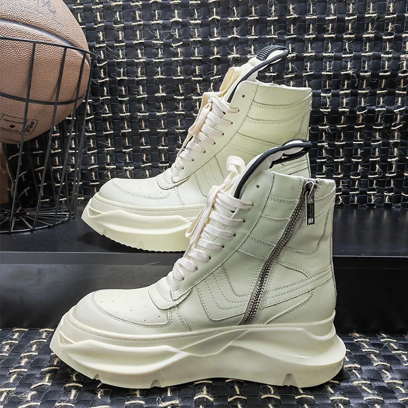 남녀 공용 부츠 앵클 진짜 가죽 모터사이클 신발 플랫폼 - Men Shoes On Sale 리뷰 및 가격
