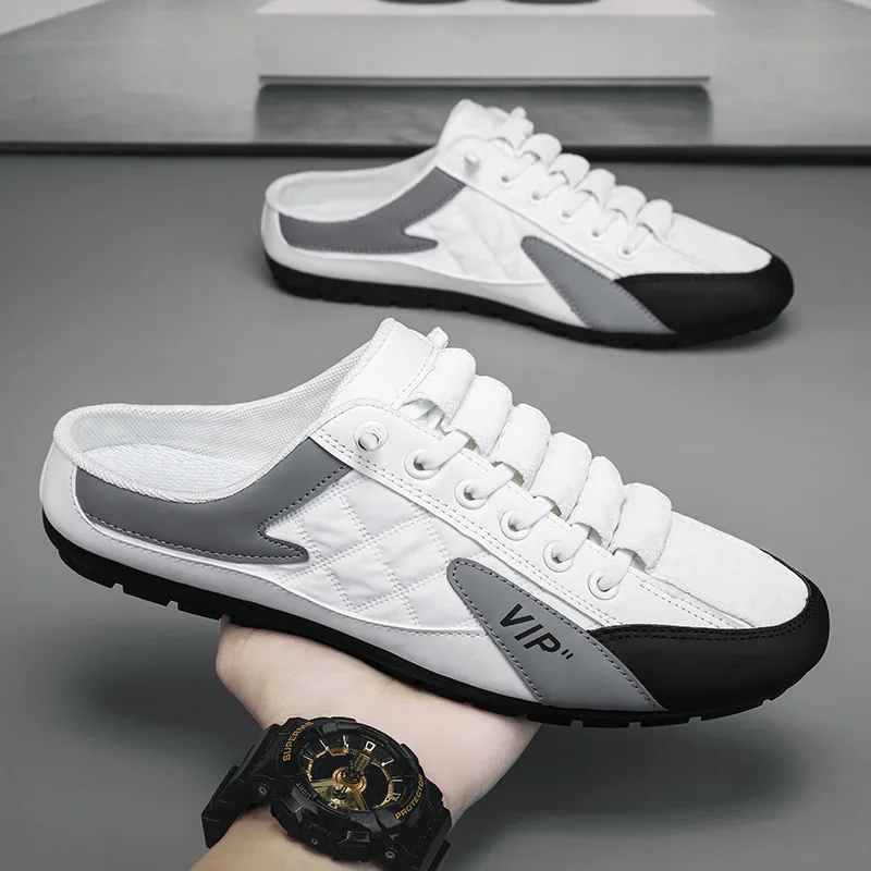 2025 남성용 통기성 하프 슬리퍼, 로우 플랫 슈즈, - Men'S Shoes With Support 리뷰 및 가격