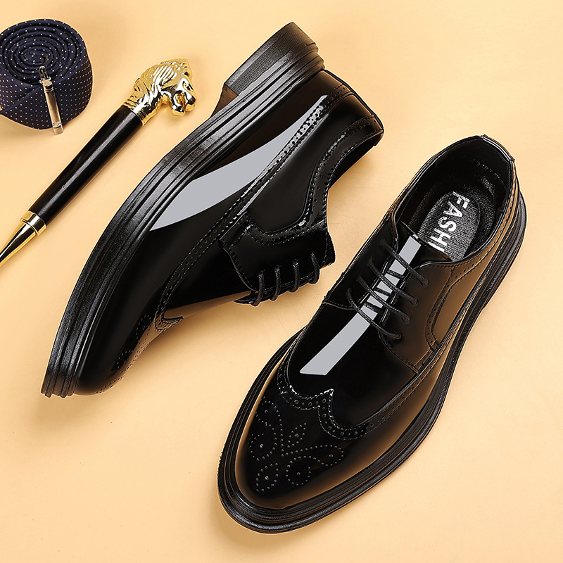 남성용 에나멜 브로그 드레스 슈즈, 레이스업 정장 옥스 - Oxford Brogue Leather 리뷰 및 가격