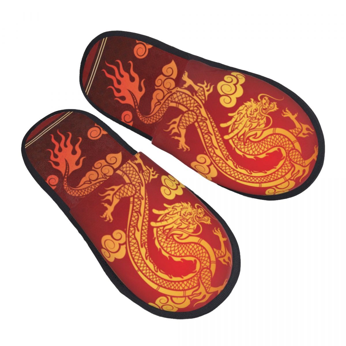 여성 남성을 위한 드래곤 일러스트 슬리퍼 푹신한 겨울  - Men Shoes Illustration 리뷰 및 가격