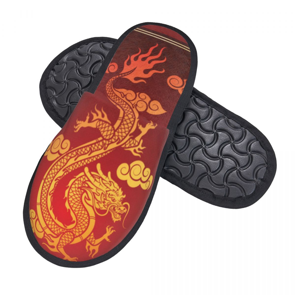 여성 남성을 위한 드래곤 일러스트 슬리퍼 푹신한 겨울  - Men Shoes Illustration 리뷰 및 가격
