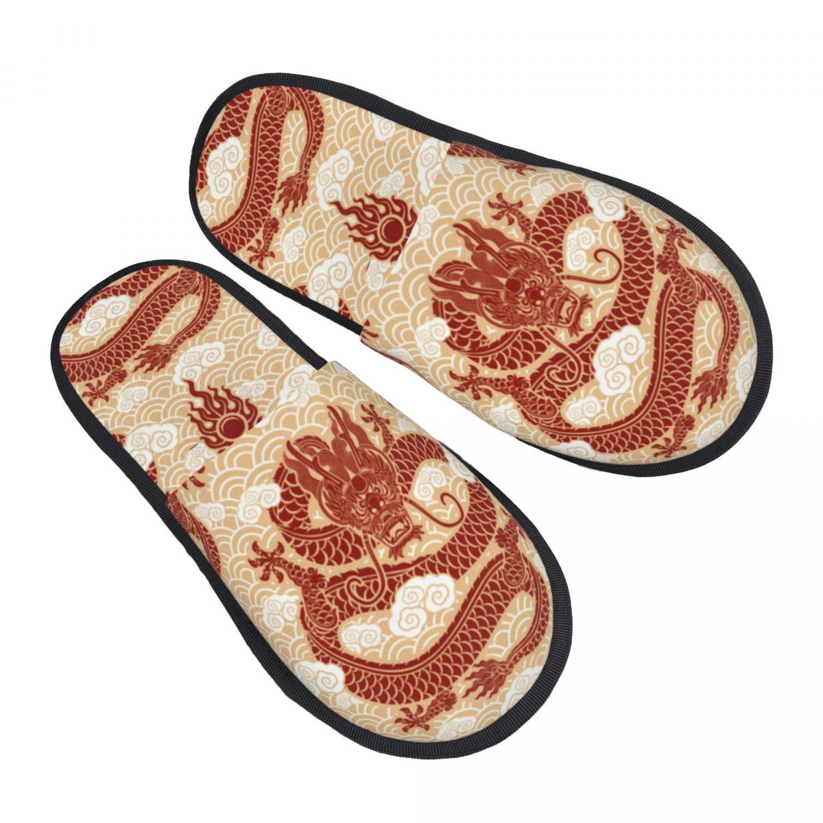 여성 남성을 위한 드래곤 일러스트 슬리퍼 푹신한 겨울  - Men Shoes Illustration 리뷰 및 가격