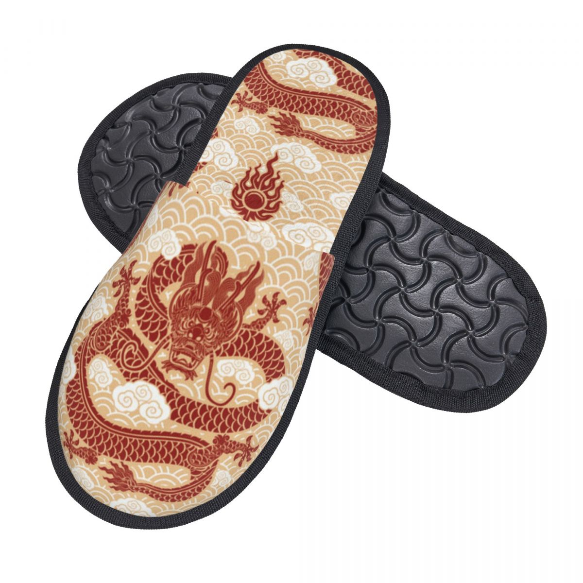 여성 남성을 위한 드래곤 일러스트 슬리퍼 푹신한 겨울  - Men Shoes Illustration 리뷰 및 가격