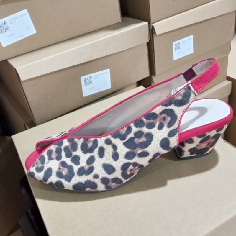 레오파드 프린트 피프토 슬링백 여성 샌들 청키 힐 샌들 - Men'S Shoes Slip On 리뷰 및 가격