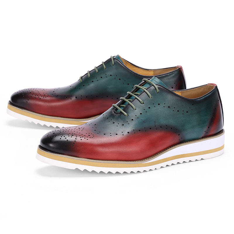 럭셔리 남성 원피스 슈즈, 정품 가죽 브로그 윙팁 토, - Oxford Brogue Leather 리뷰 및 가격