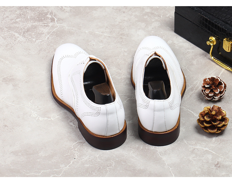 남성용 레이스업 캐주얼 슈즈, 심플한 내마모성, 천연  - Oxford Brogue Leather 리뷰 및 가격