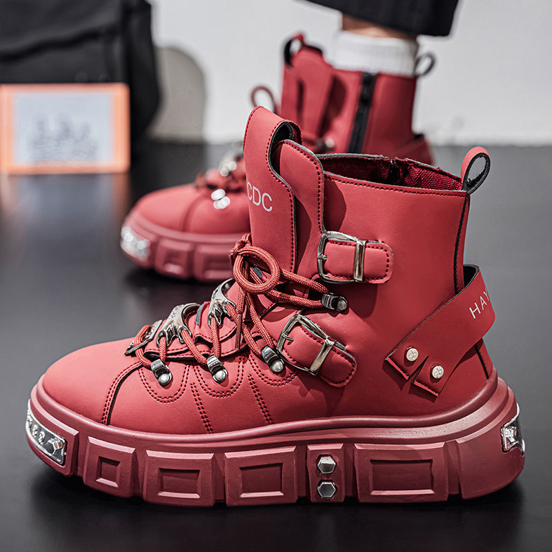 남성용 오리지널 브랜드 부츠 펑크 플랫폼 레드 트렌드  - Men Shoes Brands 리뷰 및 가격