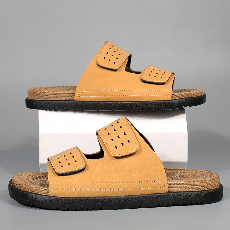 디자이너 남성 여름 샌들 천연 가죽 스포츠 슬리퍼 비치 - Men'S Shoes Slip On 리뷰 및 가격
