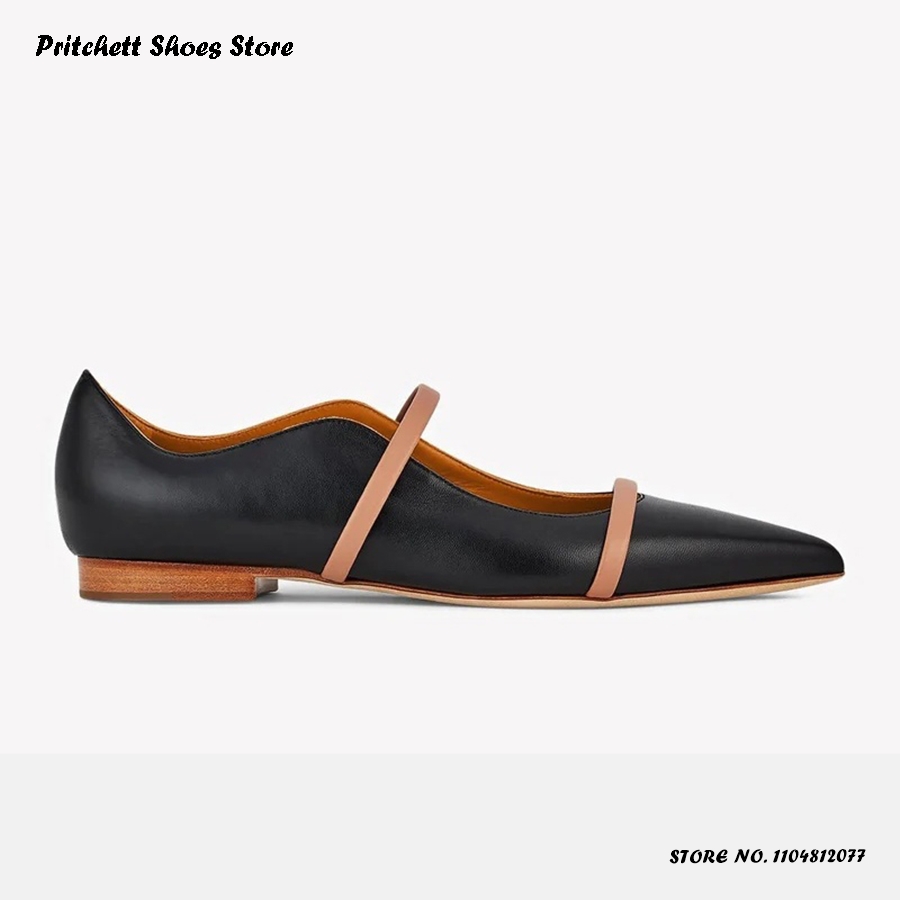 여성용 듀얼 스트랩 가죽 발레 플랫 포인티드 토 스퀘어 - Men'S Shoes Slip On 리뷰 및 가격