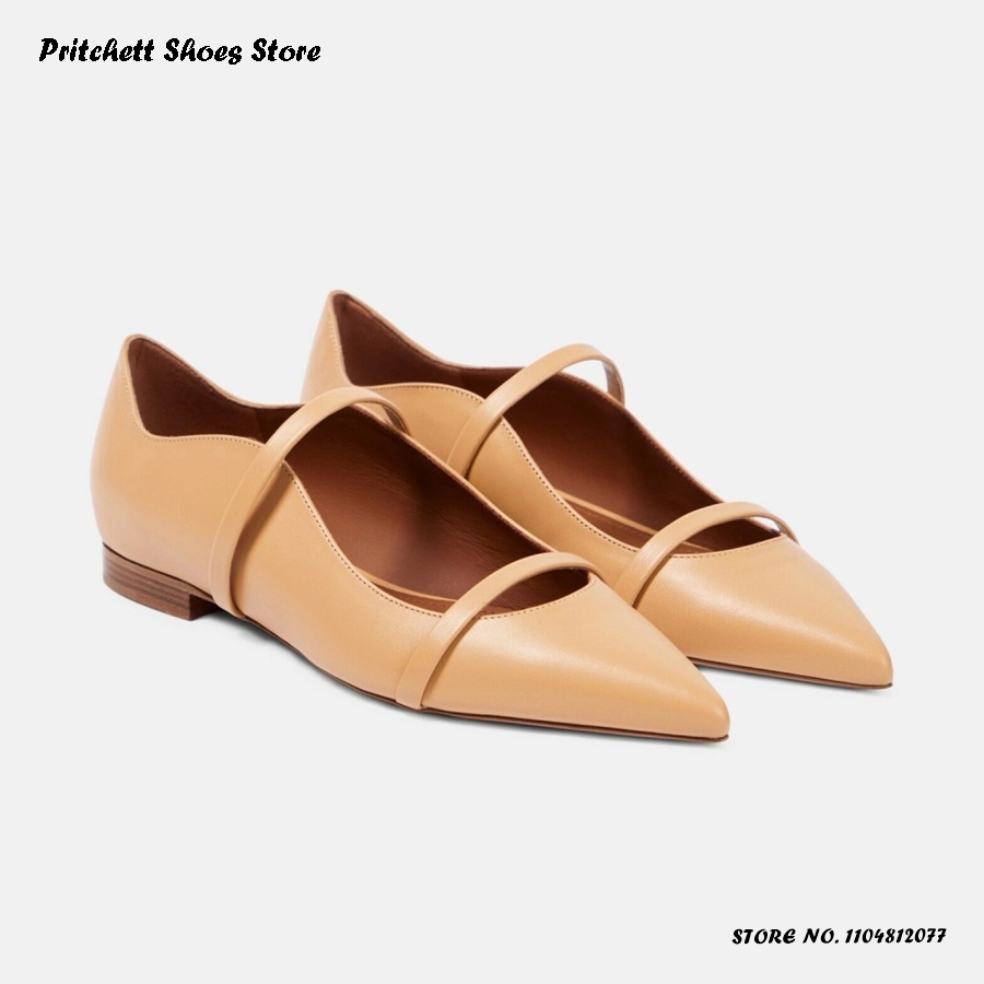 여성용 듀얼 스트랩 가죽 발레 플랫 포인티드 토 스퀘어 - Men'S Shoes Slip On 리뷰 및 가격