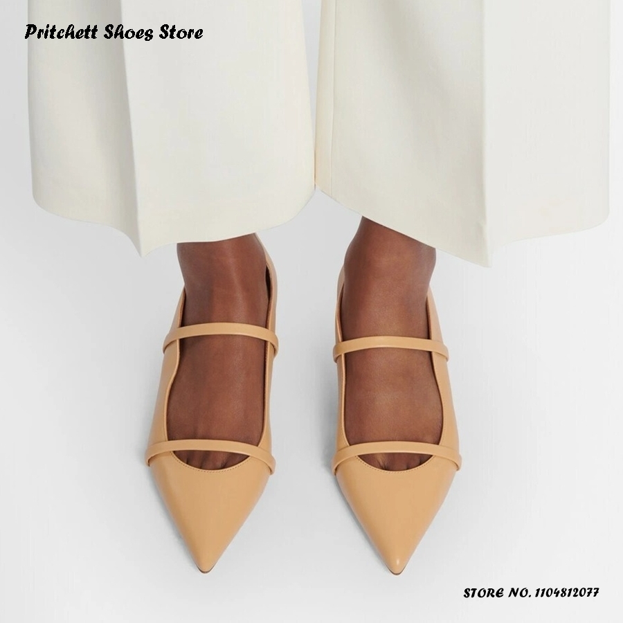 여성용 듀얼 스트랩 가죽 발레 플랫 포인티드 토 스퀘어 - Men'S Shoes Slip On 리뷰 및 가격