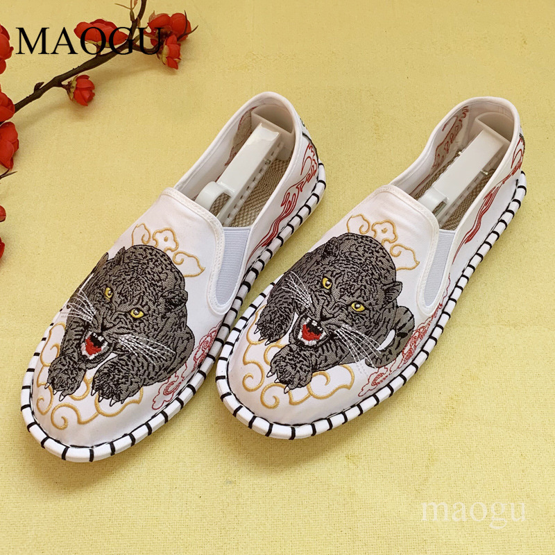 유니섹스 중국 스타일 자수 슬립온 신발 드래곤 타이거  - Men'S Shoes Slip On 리뷰 및 가격