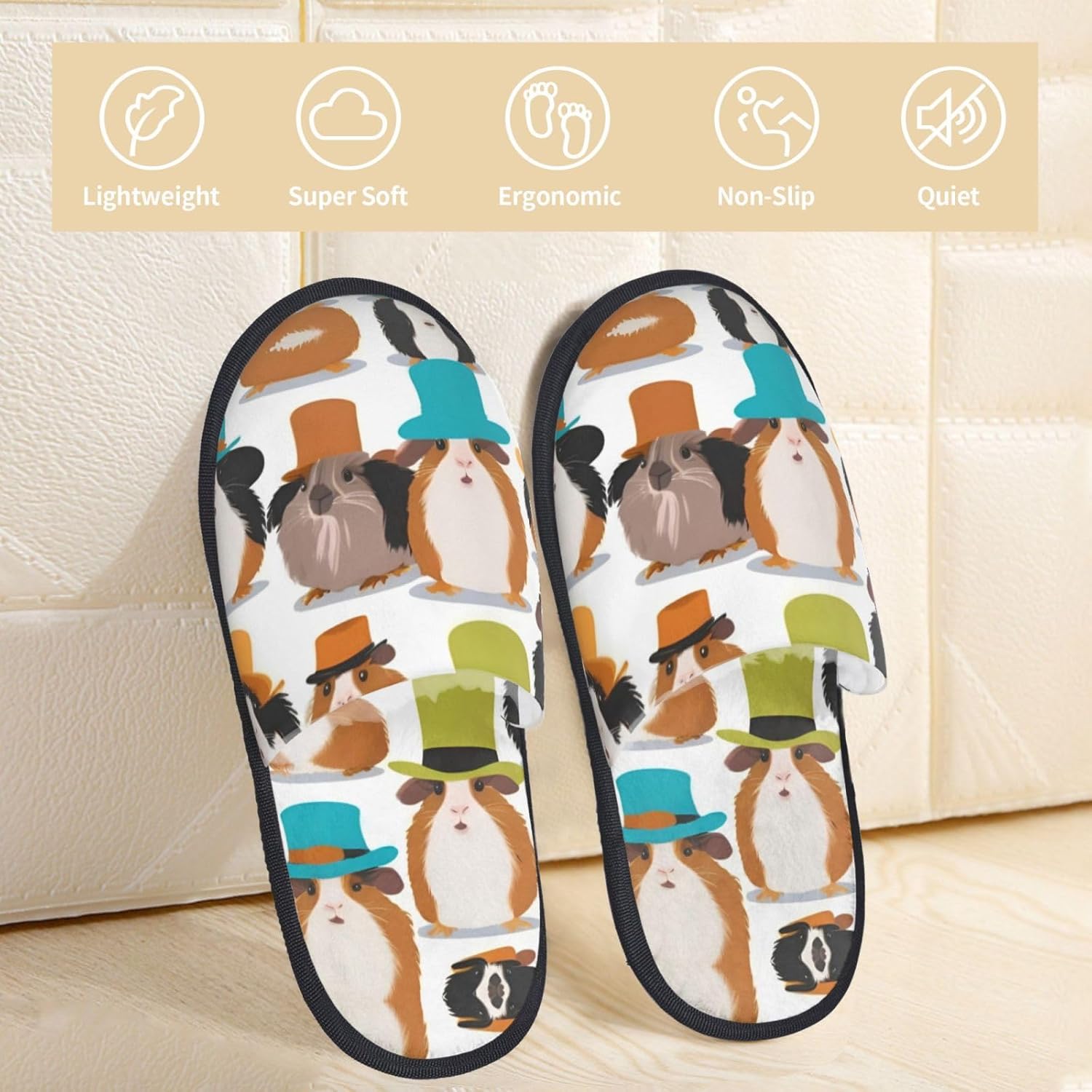기니피그 일러스트 프린팅 가을 겨울 퍼 슬리퍼 편안한  - Men Shoes Illustration 리뷰 및 가격