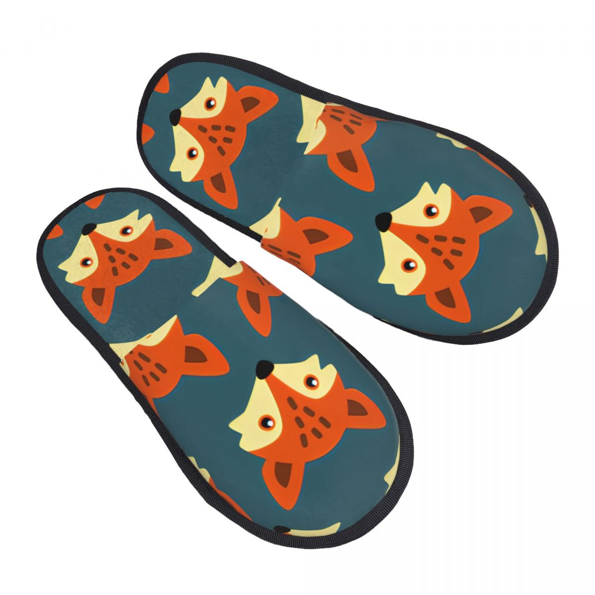 플러시 실내 슬리퍼 수채화 숲 만화 여우 동물 일러스트 - Men Shoes Illustration 리뷰 및 가격