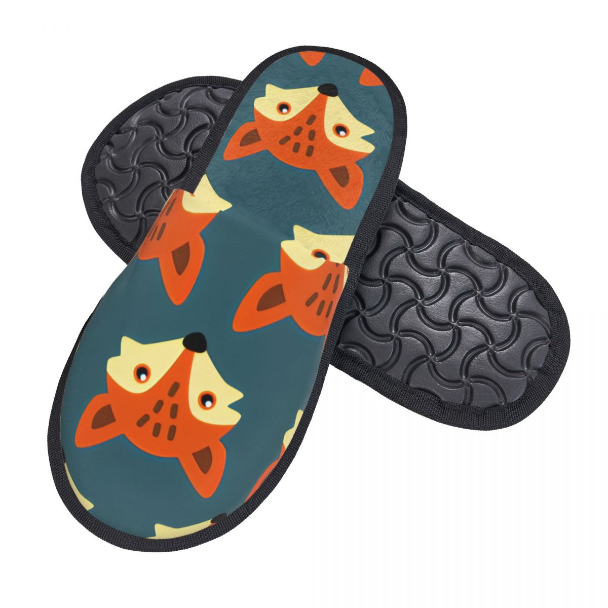 플러시 실내 슬리퍼 수채화 숲 만화 여우 동물 일러스트 - Men Shoes Illustration 리뷰 및 가격