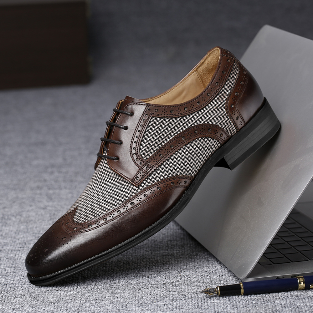 남성용 옥스포드 비즈니스 신발, 부드러운 가죽 캐주얼  - Oxford Brogue Leather 리뷰 및 가격